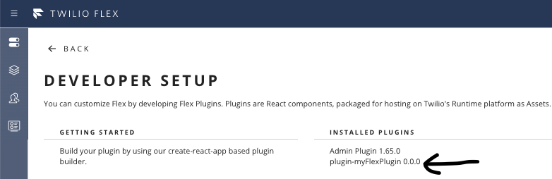 Validating your Flex plugin is associated with a Flex Instance