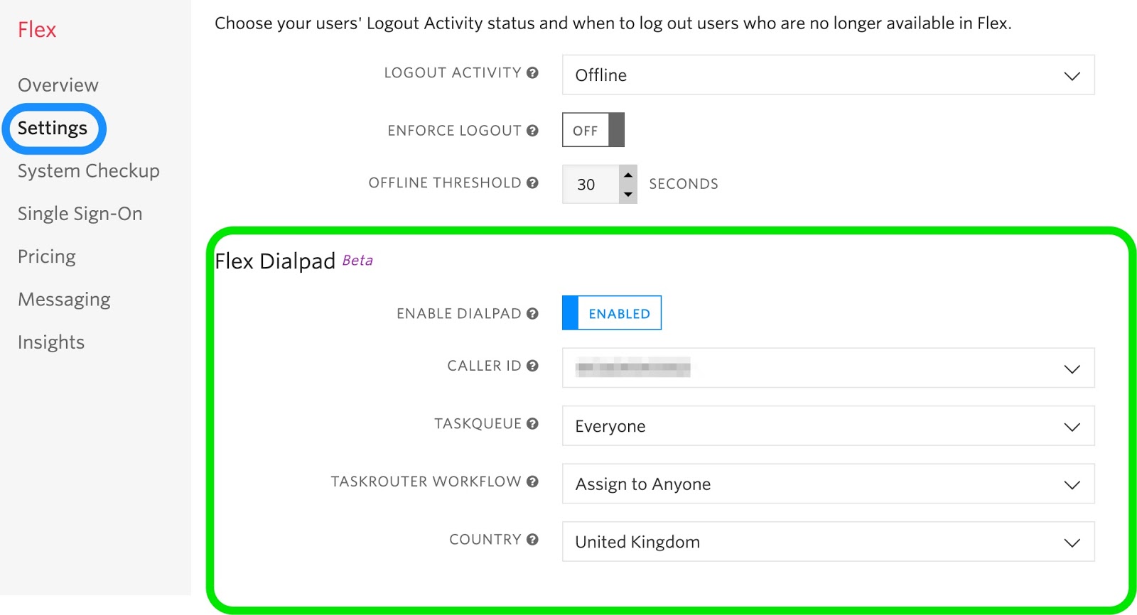 Enable the Flex Dialpad in your account