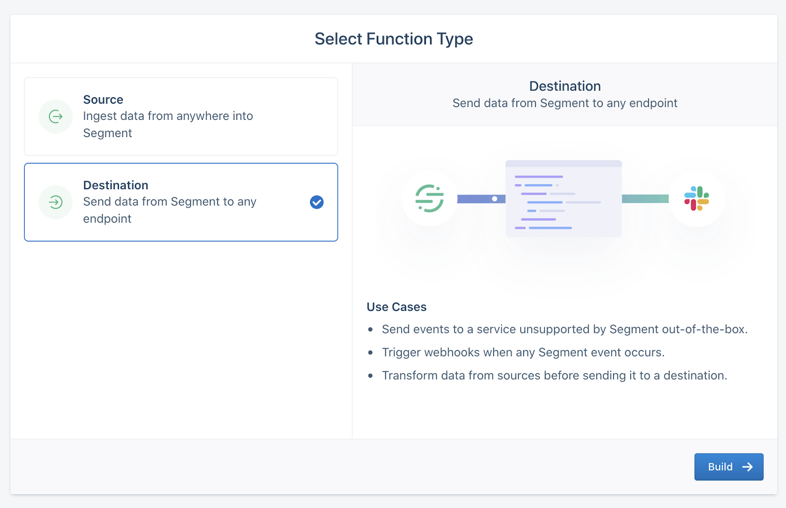 Create a Segment Destination Function