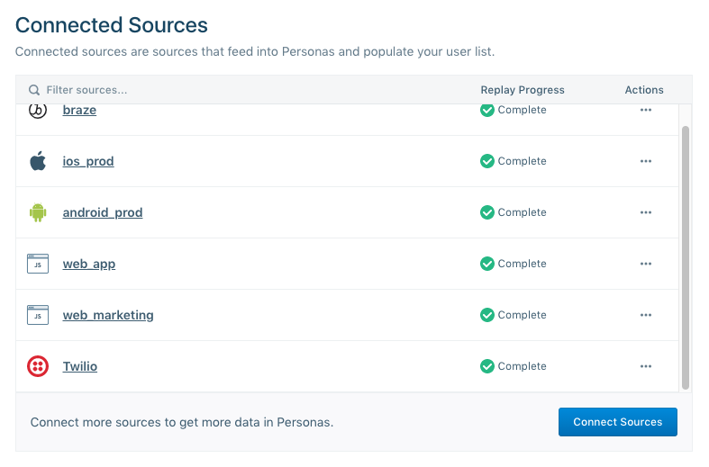 Connect your source to Segment's Personas