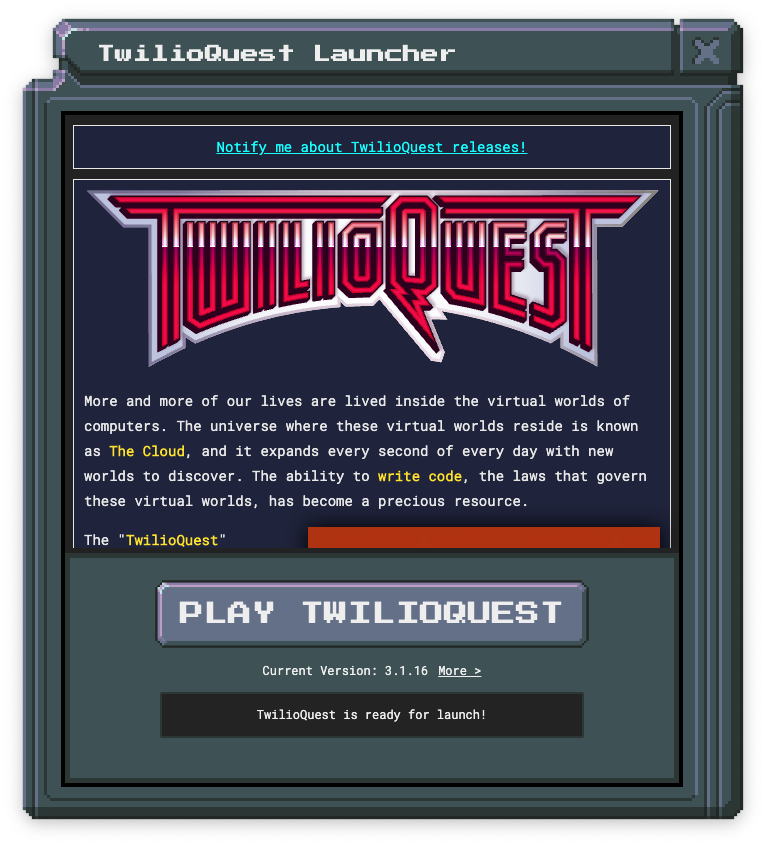 TwilioQuest3 - Launcher