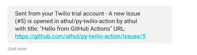 sms sent by github action