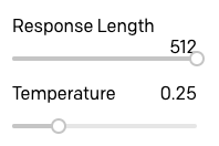 Comprimento e temperatura da resposta do BOT ELI5