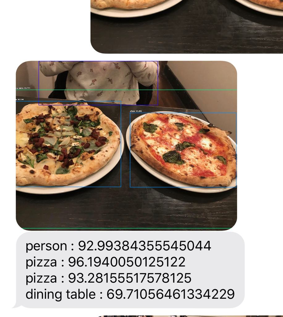 MMS identifying pizza