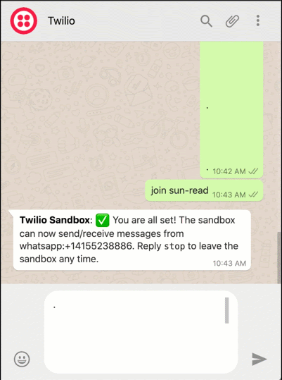 gif demonstrating the play through of sending and receiving messages in  the WhatsApp picture sharing and image recognition app