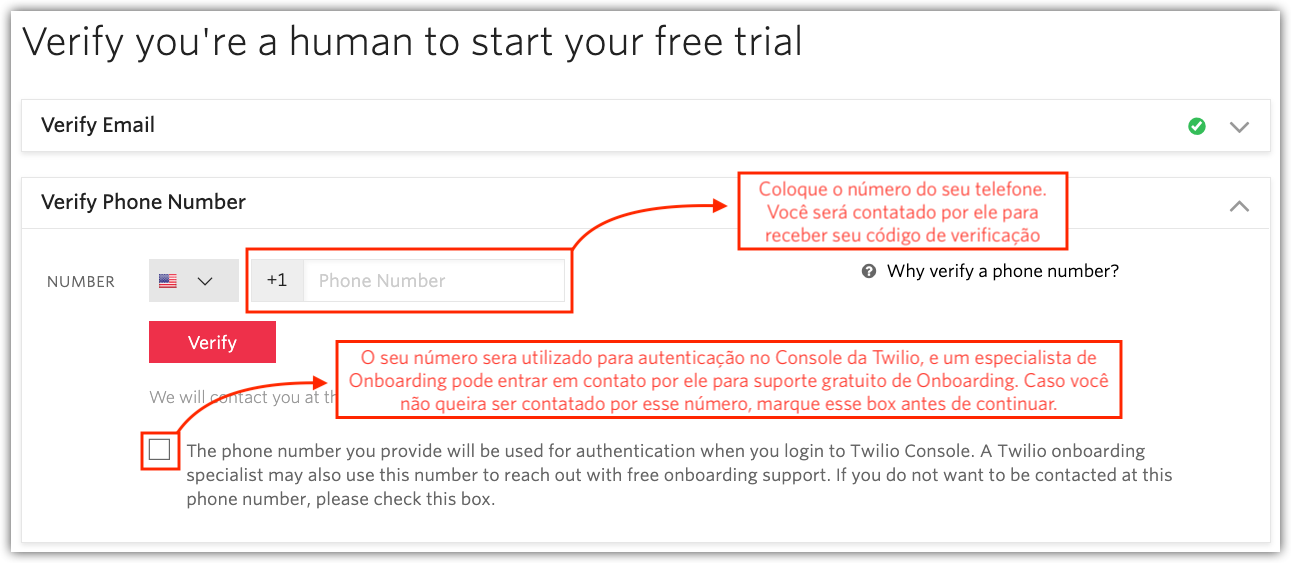 Verificando sua conta do Twilio Flex