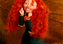 Merida being happy and excited from the movie Brave