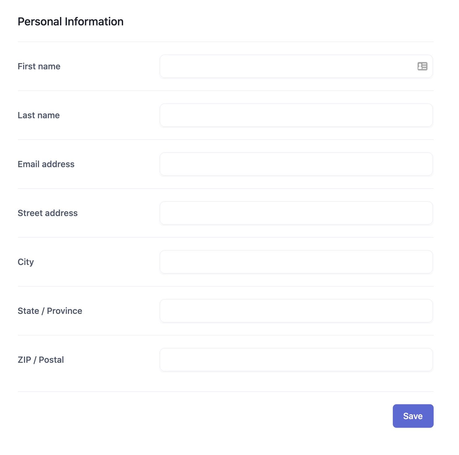 Profile form