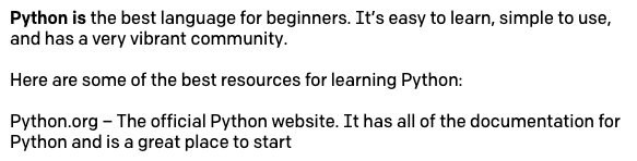 Compleción de &#x27;Python is&#x27; con la temperatura en 0,5