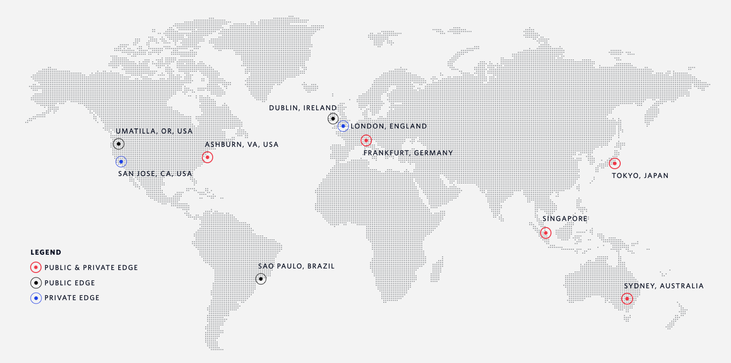 Map of Twilio Edge Locations