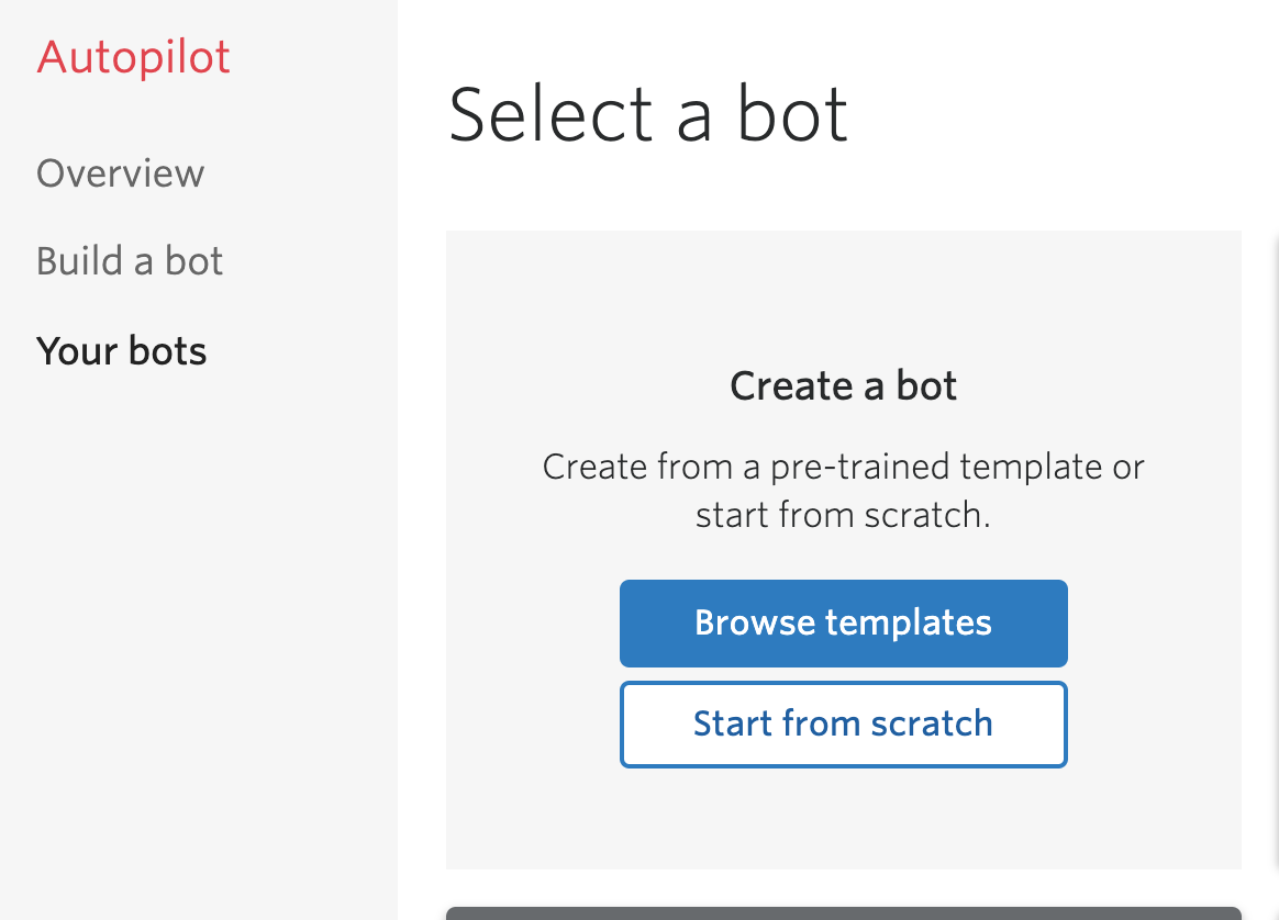 Autopilot Select a Bot