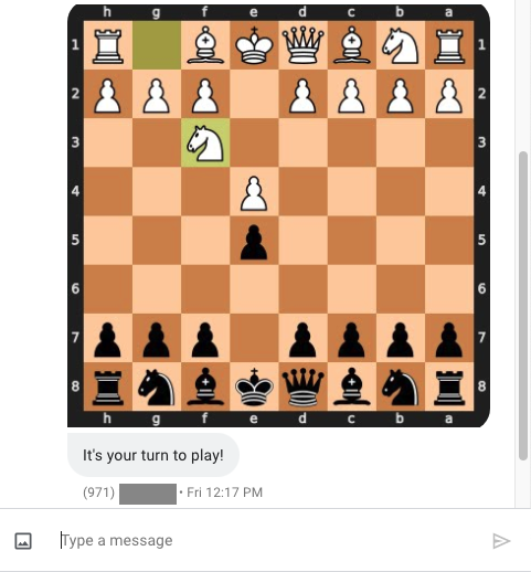 SMS chess play screenshot