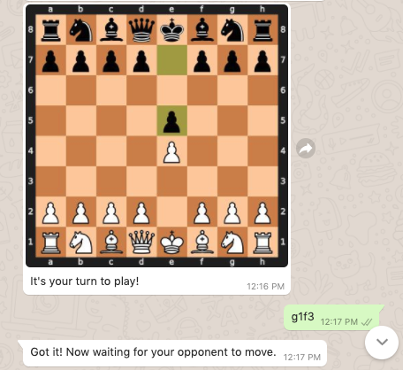 making a chess move on whatsapp