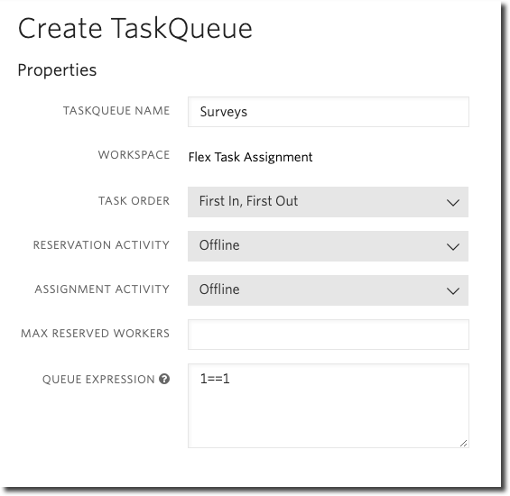 Create Task Queue screenshot