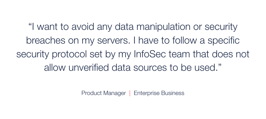 Example product manager quote about the importance of security.