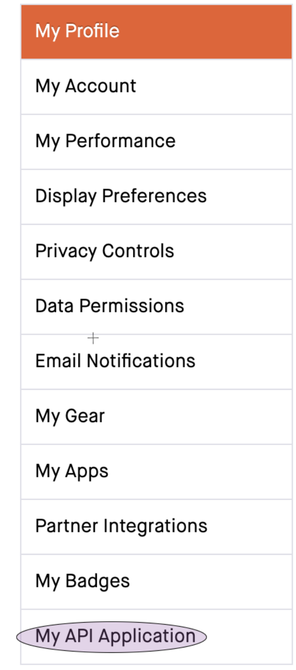 Strava profile settings