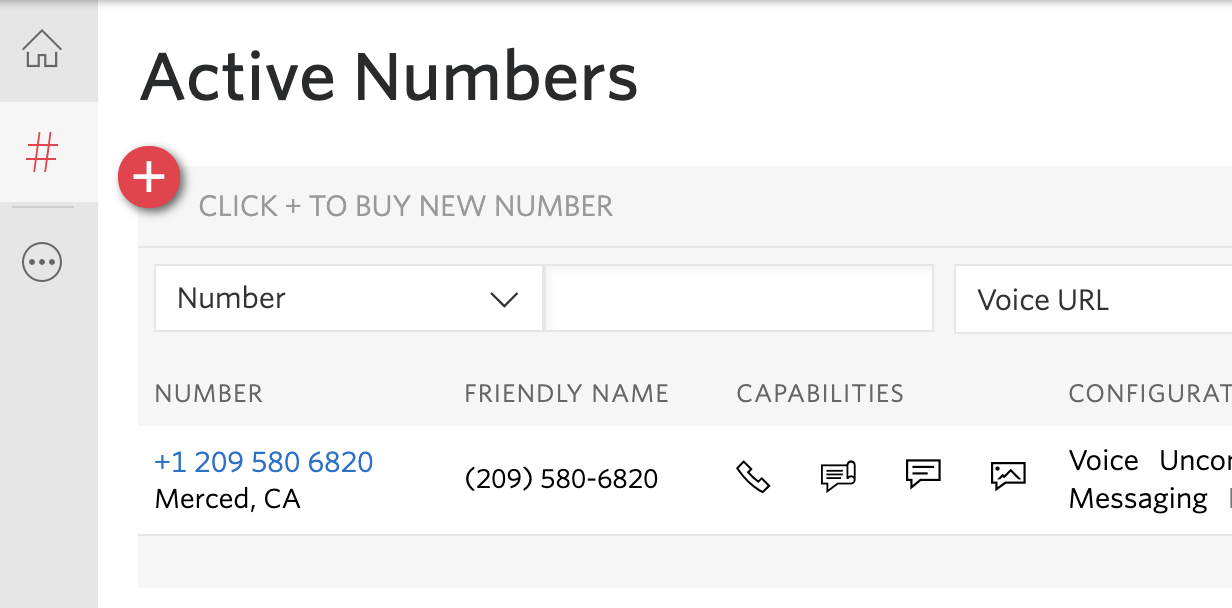 phone numbers dashboard