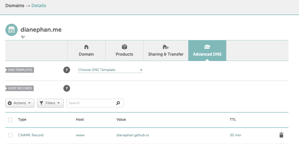 Namecheap DNS management