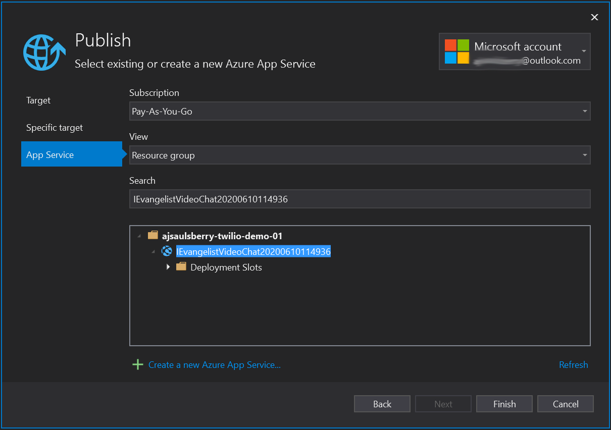 Visual Studio 2019 Publish window screenshot