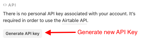 Generate Airtable API Key