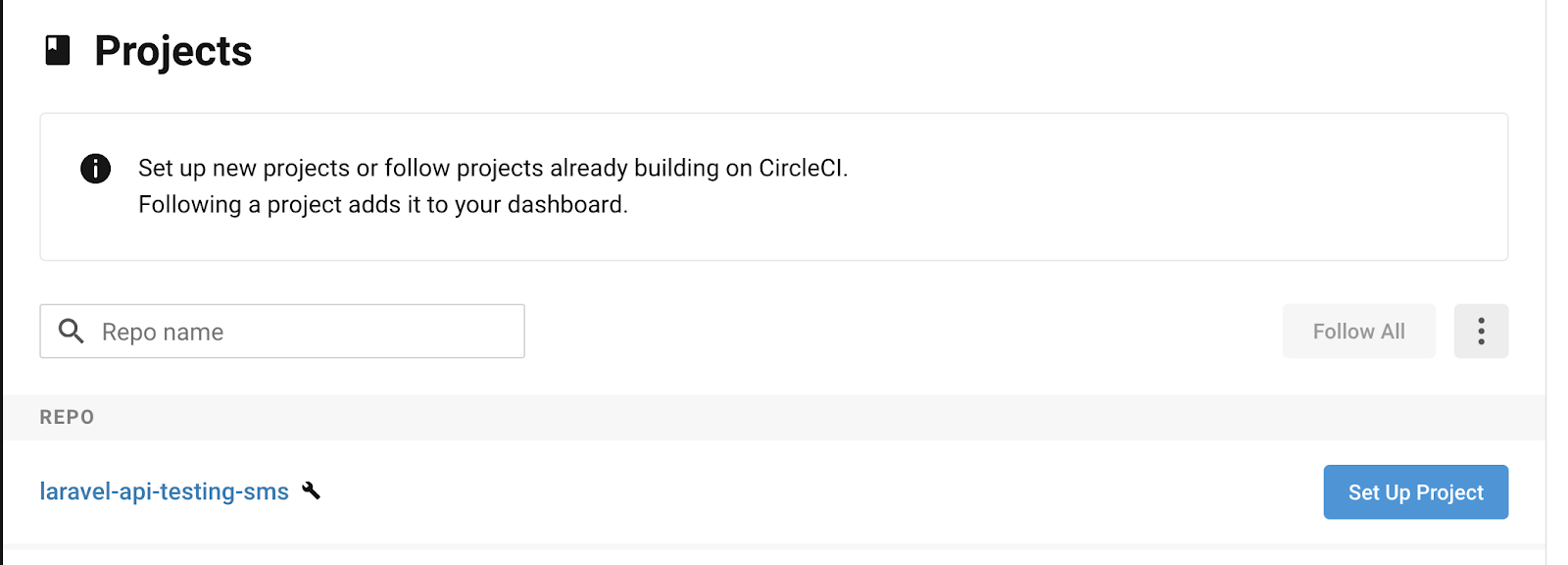 CircleCI setup project