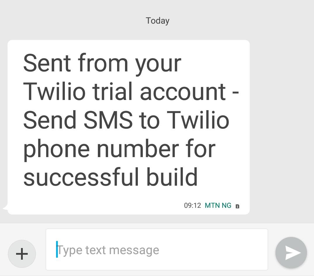 SMS for successful build