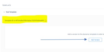 template id and add version button
