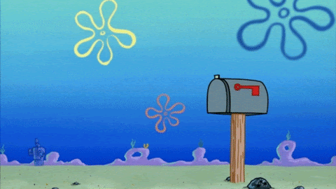 spongebob sending a letter in the mail