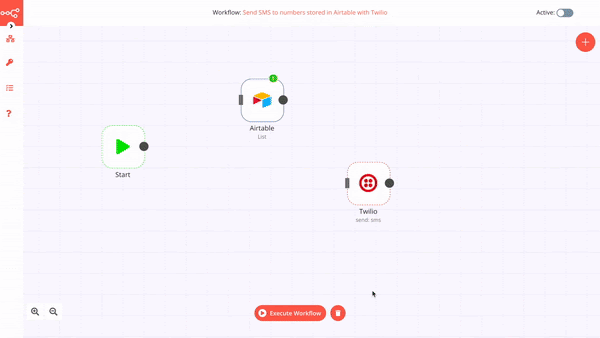animated screenshot of n8n workflow designer showing node configuration