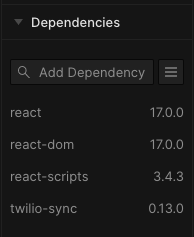 twilio-sync dependency