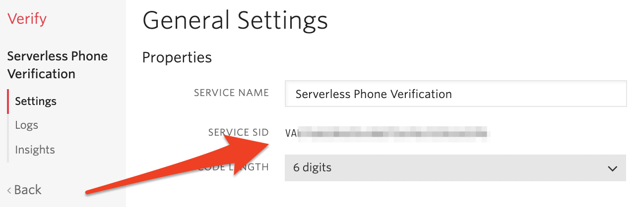 Verify Service SID