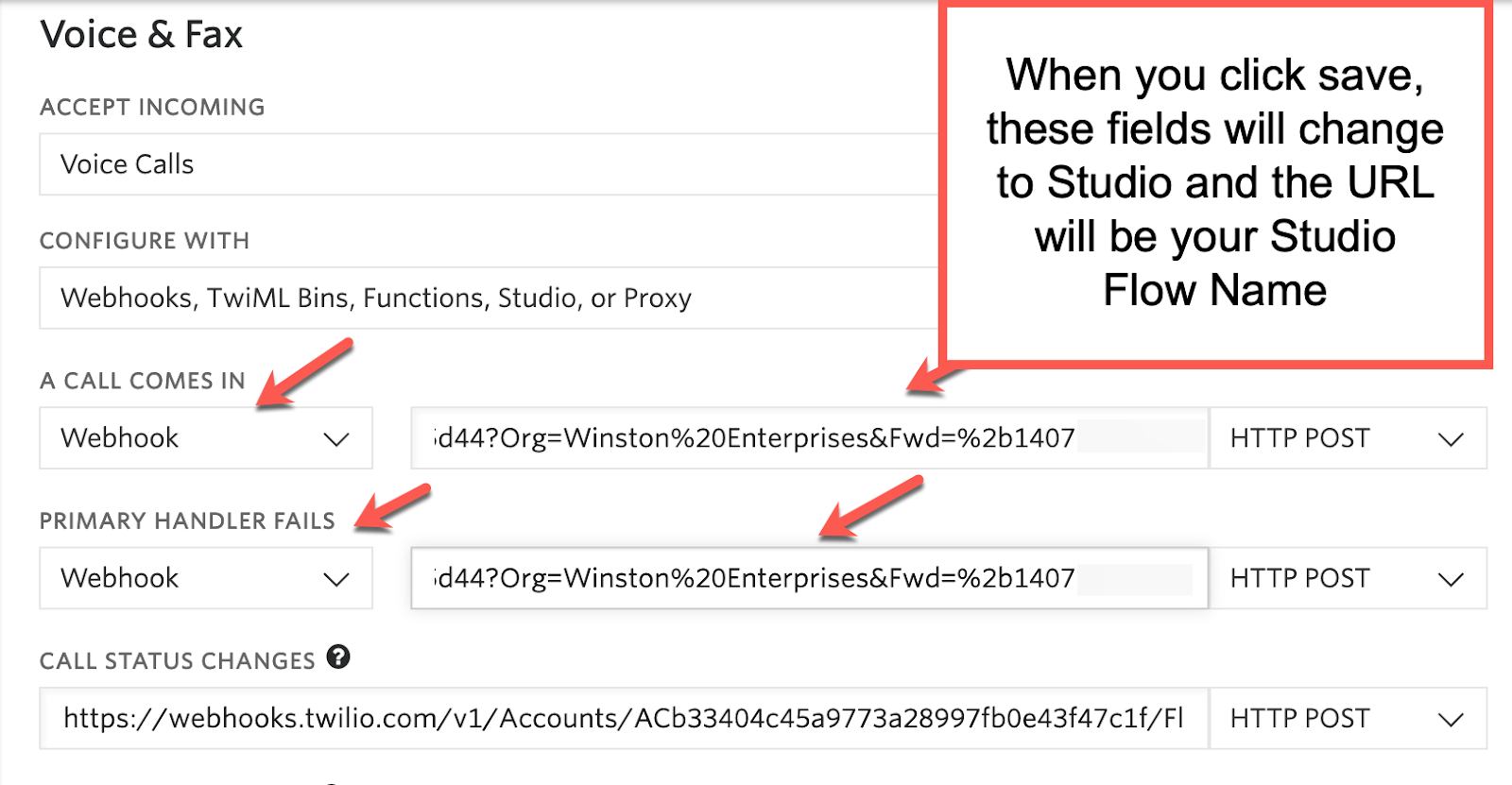 Add query parameters to Webhook URLs in Twilio Studio