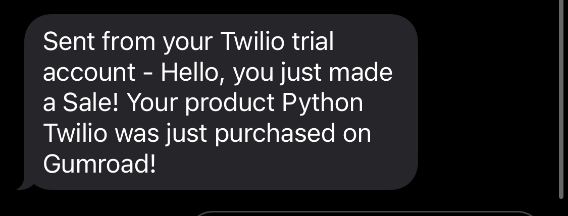 Twilio SMS notification