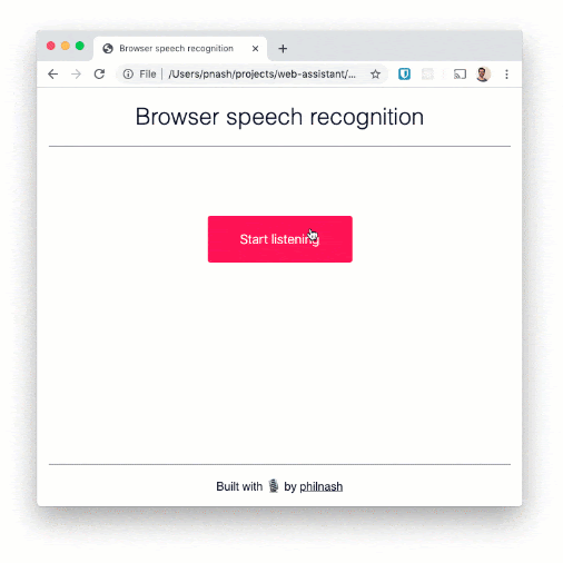 sample app for speech recognition