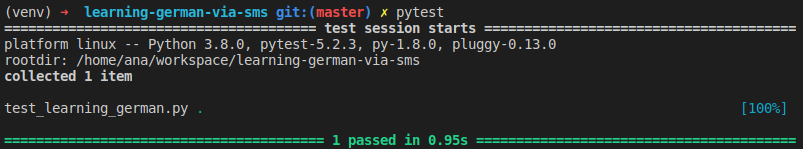 pytest output