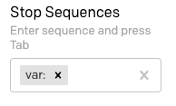 Stop sequences