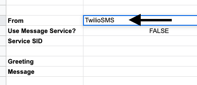 Specifying the from identity.