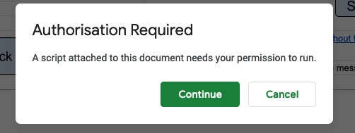 Apps Script Authorisation dialogue 1.