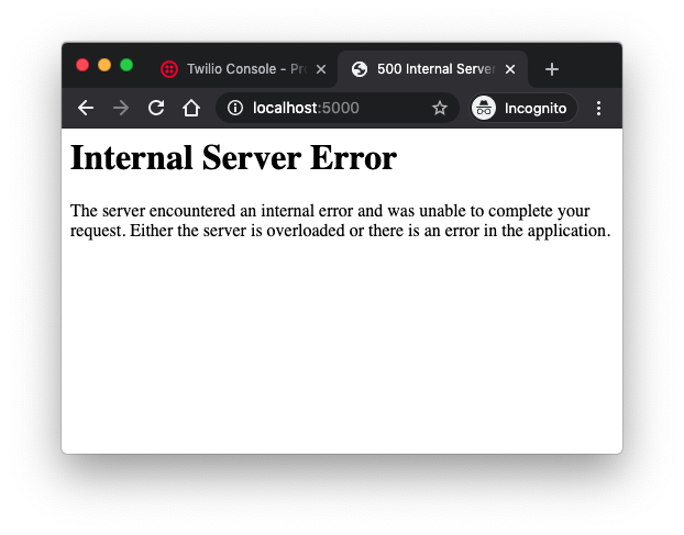 internal server error