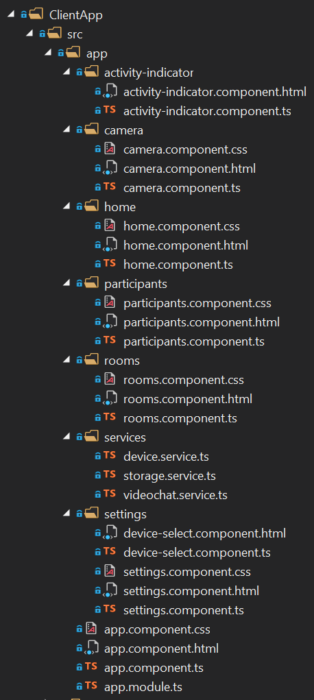Visual Studio 2019 Solution Explorer panel screenshot