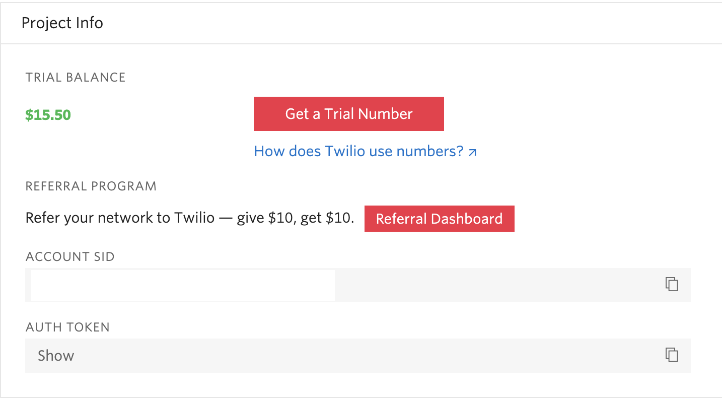 twilio account sid and auth token