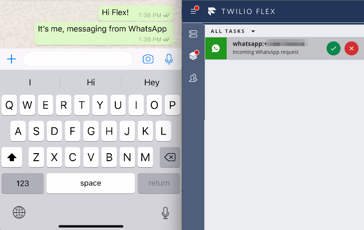 WhatsApp in Flex screenshot