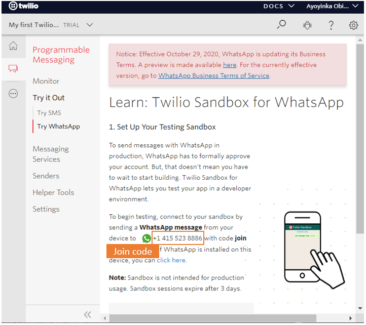 Twilio WhatsApp Sandbox