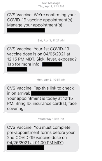 COVID Vaccine SMS Template Example JP