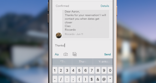 échange de messages avec airbnb