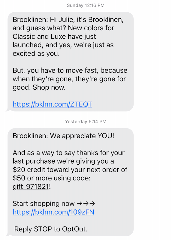 Brooklinen personalized coupon code