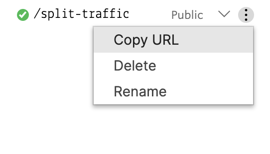 screenshot of changing the permissions for the "split-traffic" function inside of the Twilio Functions console