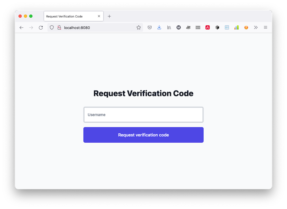 Request a verification code.