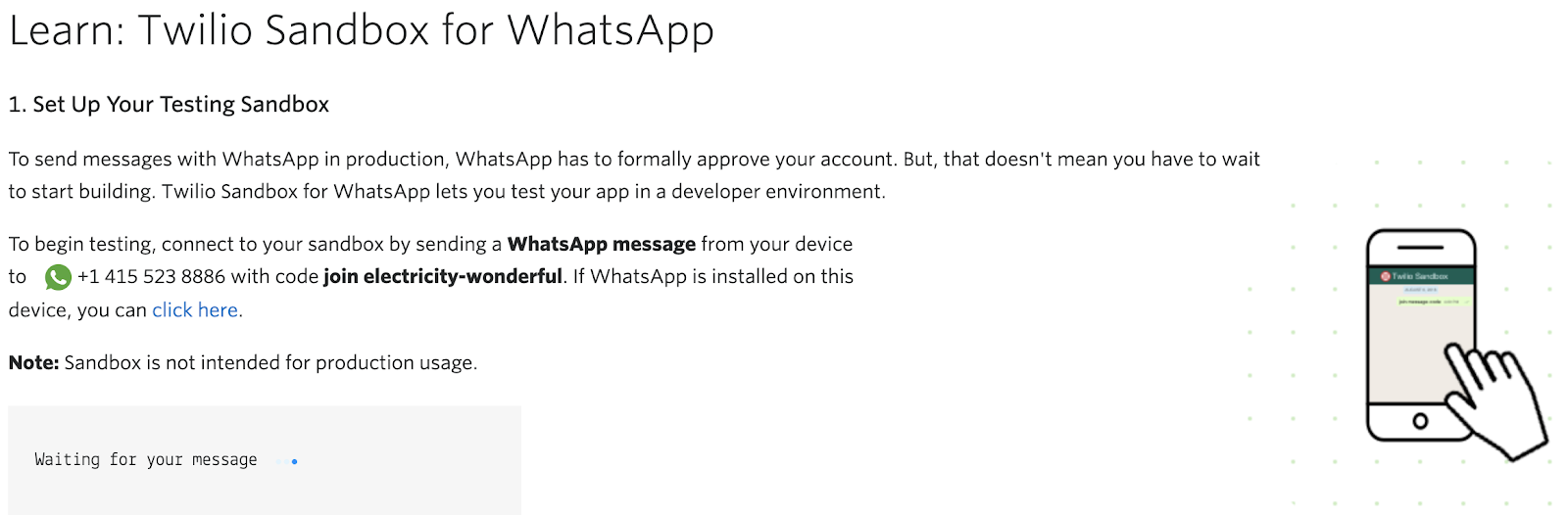 Twilio Sandbox for WhatsApp