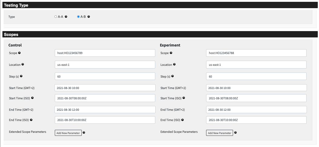 screenshot of the referee testing type and scopes page